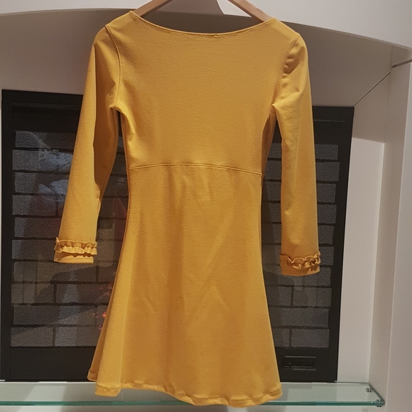 Econica Stretch Knit Bespoke Dress in Mustard - Picture 2 of 5